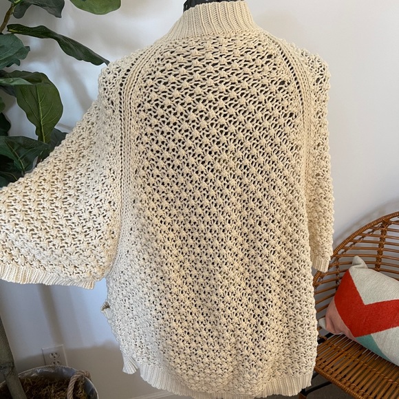 Mango Cream Chunky Open Front Knit Cardigan - Picture 4 of 9